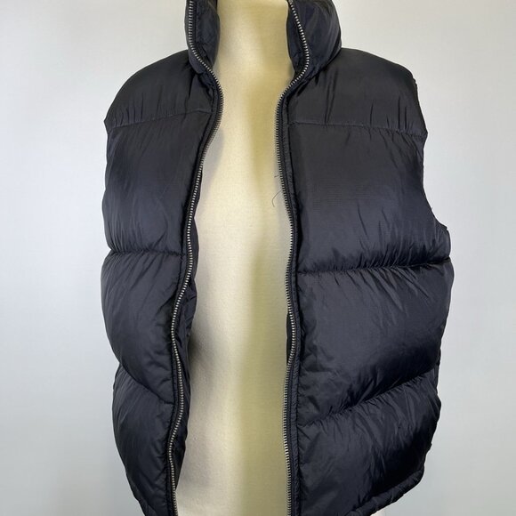 Polo Jeans Ralph Lauren Black Puffer Down Feather Vest Women’s Medium Preppy - Picture 1 of 12